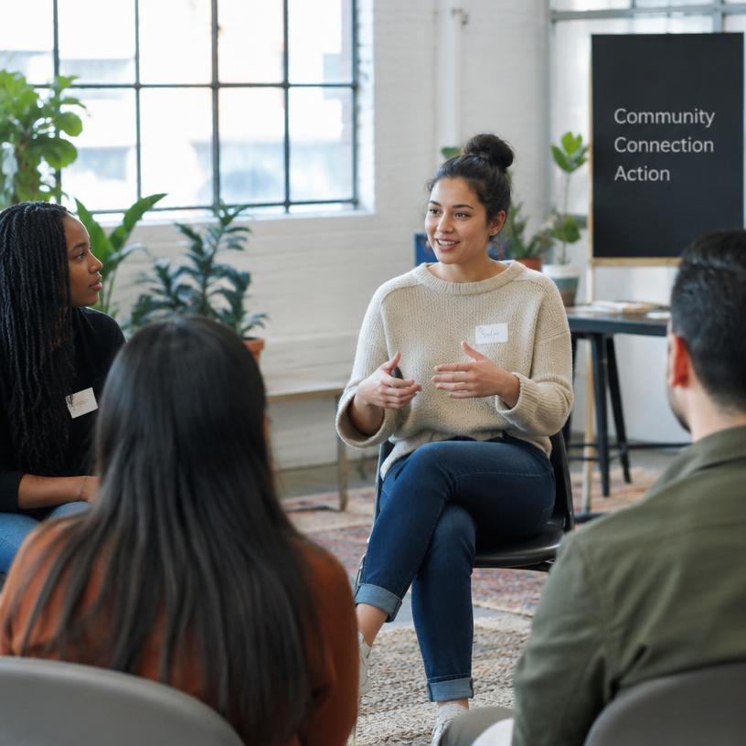 Workshop conversation in a loft