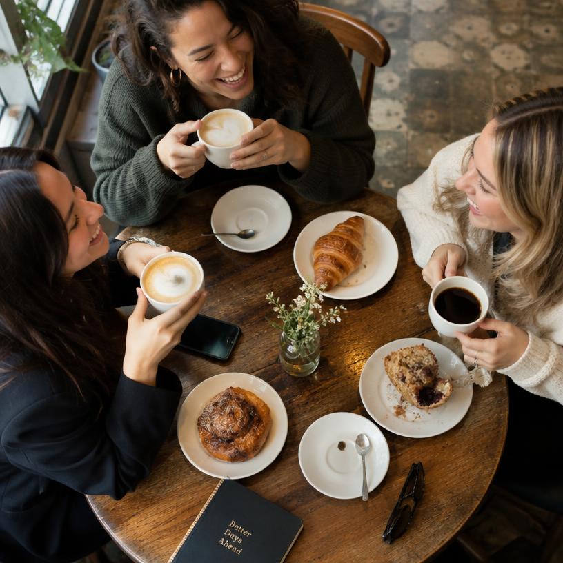 Coffee and pastries with friends